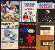 France v Wales Rugby programmes from the 1970/80's (6) - all Paris issues for Welsh visits to