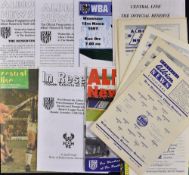 West Bromwich Albion Reserves v Wolverhampton Wanderers football programmes for seasons 1960/61,