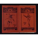 Pre-war Arsenal v Wolverhampton Wanderers Div 1 Football Programmes 1937/38 and 1938/39. Fair-