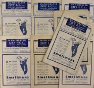 1948/49 Collection of Manchester City football programmes to include Middlesbrough, Aston Villa,