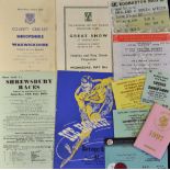 Collection of miscellaneous items to include 1951 Shropshire v Staffordshire v Warwickshire, 1956