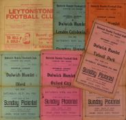 Pre-War Dulwich Hamlet home Football Programmes to include 1929/30 London Caledonians, Nunhead,