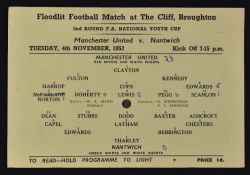 Manchester United 'Busby Babes' iconic match and programme 1952/53 Manchester United Youth v