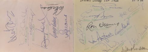 Autograph book with 1966 England World Cup winning team members hand signed autographs dated 27.7.