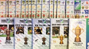 Collection of 1999 Rugby World Cup programmes from group games and up to the final - including Final