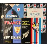 4x New Zealand v France rugby test programmes from the 1960's - incl 2x 1961 1st and 3rd tests, 1968