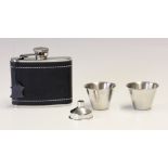 Rugby Gift boxed set from Stade de France - comprising leather bound stainless steel hip flask,