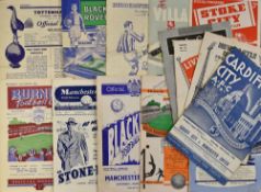 Collection of Manchester United away football programmes to include 1950/51 Huddersfield Town,