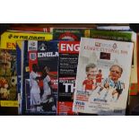 Collection of big match football programmes to include internationals, cup finals, semi-finals etc.,