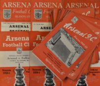 Arsenal home football programme collection to include 1949/50 Everton, Sheffield Wednesday(FAC),