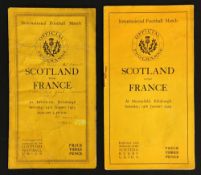 2x 1920's Scotland v France rugby programmes - to include the opening match against France in 1925