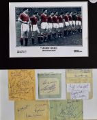 Framed montage of Manchester United 'The Busby Babes - Forever Remembered' with a collection of