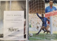 Selection of Oldham Athletic Programmes and Team sheets from mainly 1990s includes 1990 v