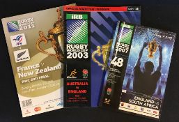 Collection of Rugby World Cup Final programmes from 2003-2011 - to incl 2003 Final Australia