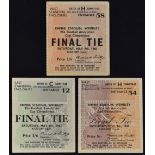 1960, 1961 and 1962 FA Cup Final tickets at Wembley. Generally Good. (3)