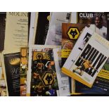 Collection of Wolverhampton Wanderers menus to include 1877 Club (various), Steve Bull dinner,