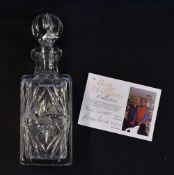 'Bert Williams Collection' Decanter comes with COA signed by Bert Williams and Gordon Banks measures