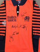 Scotland Famous Grouse signed rugby jersey - reproduction boys small jersey with 6 squad