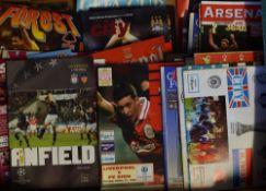 Selection of English clubs in European tournaments Football Programmes with Liverpool, Aston