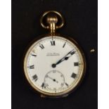 1924 Wolverhampton Wanderers 9ct, 50mm diameter casing hallmarked gold Gentleman's pocket watch