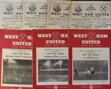 West Ham United home Football Programmes 1951/52 Leicester City 1952/53 Swansea Town 1953/54 Luton