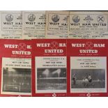 West Ham United home Football Programmes 1951/52 Leicester City 1952/53 Swansea Town 1953/54 Luton