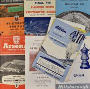 FA Cup semi-final Football Programmes 1957/58 Manchester United v Fulham + replay at Highbury 1958/