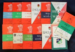Collection of Wales Five Nations and other big game rugby programmes from the 1950's (H&A) (13):