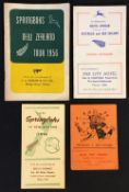 4x various 1956 South Africa to New Zealand Rugby Tour Itineraries and Fixture Cards - four