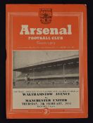 1952/53 Walthamstow Avenue v Manchester United Football programme for FA Cup 4th Round Replay at