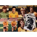 Postcard size Wolverhampton Wanderers player cards b&w versions include Alan Sunderland, Steve Bull,