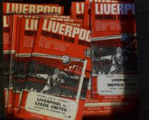 Collection of Liverpool 1960's football programmes to include league, League cup and FA cup matches.