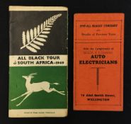 1949 New Zealand to South Africa Rugby tour itineraries - two small folded booklets, each approx.