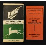 1949 New Zealand to South Africa Rugby tour itineraries - two small folded booklets, each approx.