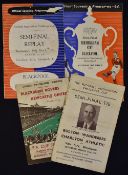 FA Cup semi-final programmes 1946 Bolton Wanderers v Charlton Athletic, 1951 Birmingham City v