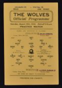 1944 Wolverhampton Wanderers public trial football programme Colours v Whites dated 19 August