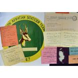 1947 South Africa Tour to Australia Football Ephemera to include Player's Tickets, a telegram from