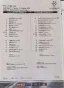 Manchester United Champions League Team Sheets 1999-2003 includes some 'welcome packs', condition