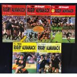 Rugby Almanack of New Zealand books (5) - including years 1983,1984,1985,1986 and 1988, all larger