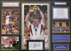 Martin Johnson - 2003 England Rugby World Cup winners signed display: comprehensive display of