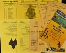 Wolverhampton Wanderers Reserves v Derby County Football programmes seasons 1960/61, 1961/62, 1962/