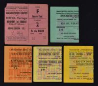 Collection of Manchester United home tickets in European competitions to include 1963/64 Tottenham