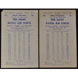 At Molineux, 1956 The Army v Royal Air Force 28 March 1956, single sheet for inter-services match