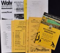 Wolverhampton Wanderers Reserves v Burnley football programmes for seasons 1960/61, 1961/62, 1962/