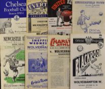 1950/51 Wolverhampton Wanderers away Football programmes to include Blackpool, Charlton Athletic,