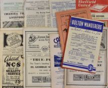 Collection of early 1950's football programmes to include 1951/52 Bolton Wanderers v Arsenal, 1950/