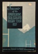 1937 South Africa Spring Bok Rugby Tour to New Zealand and Australia Souvenir Booklet - issued by