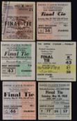 1963, 1965, 1966, 1967, 1968 and 1969 FA Cup Final tickets at Wembley. Generally Good. (6)