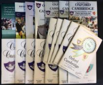Oxford v Cambridge Varsity rugby programmes from 1981 to 1999 - complete run glossy style type