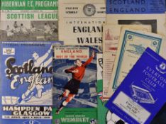 Football programme selection to include 1949 England v Wales boys (at Manchester City), 1950